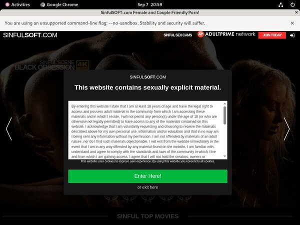 Sinfulsoft.com Registration Form