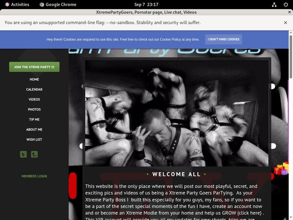 Signup XtremePartyGoers Paypal