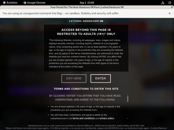 Whorecraft VR Sign Up Page